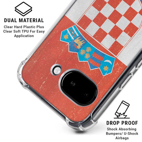 Croatia Flag Distressed Google Pixel 9a Clear Case